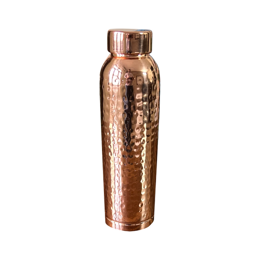 Vasudhare 100% Pure Copper Water Bottle with Hammered Design | BPA-Free Material with Antimicrobial Properties | Leak Proof and Rust Proof Bottle | 1 Litre Copper Bottle (1000ml)