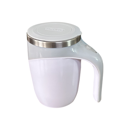 Automatic Magnetic Self Stirring Portable Coffee Mug with Lid (White)